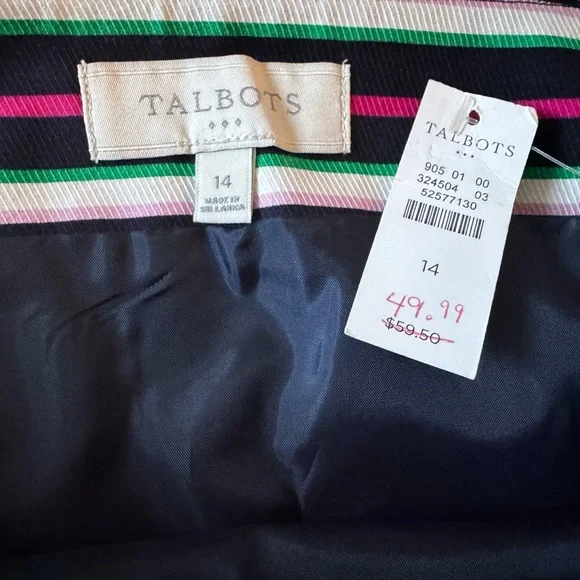 Talbots Striped Multicolor Skirt 14 - Picture 2 of 3